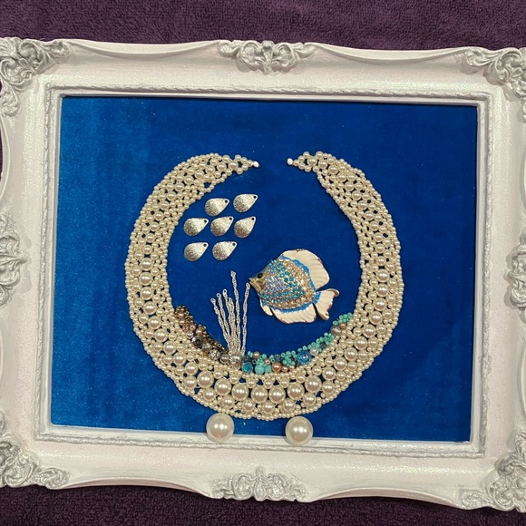 FRAMED JEWELRY ART COLLAGE. OOAK UNIQUE HANDMADE. GREAT GIFT IDEA 💝 - Picture 1 of 13